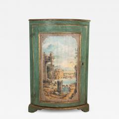 Painted Italian Bowfront Corner Cupboard Circa 1780  - 3056756