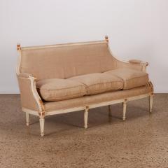 Painted Louis XVI style six leg sofa circa 1940 with gilt hightlights - 3631188