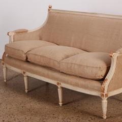 Painted Louis XVI style six leg sofa circa 1940 with gilt hightlights - 3631191