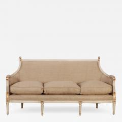 Painted Louis XVI style six leg sofa circa 1940 with gilt hightlights - 3631613