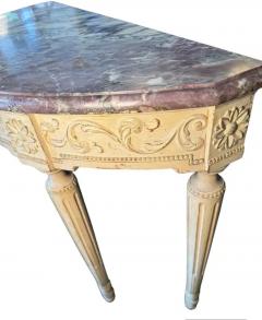 Painted Marble Top Console - 3747676