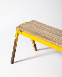 Painted Metal Vintage Gym Bench France c 1950 - 4210455