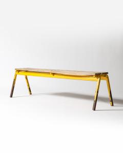 Painted Metal Vintage Gym Bench France c 1950 - 4210456