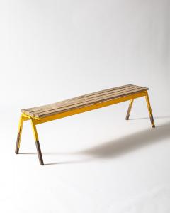 Painted Metal Vintage Gym Bench France c 1950 - 4210460