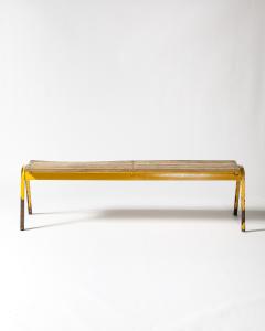 Painted Metal Vintage Gym Bench France c 1950 - 4210461