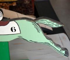 Painted Wood Horse Racing Figures - 4521846