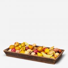 Painted Wooden Tray with Stone Fruit - 3066675
