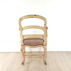 Painted and Upholstered Louis XV Provincial Chair France 18th century - 3492478
