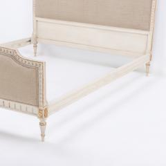 Painted and gilt Louis XVI style queen size bed C 1940  - 3631082