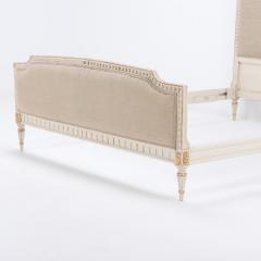 Painted and gilt Louis XVI style queen size bed C 1940  - 3631087