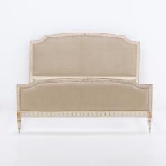 Painted and gilt Louis XVI style queen size bed C 1940  - 3631088