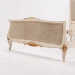 Painted carved and gilt Louis XV style full size bed circa 1940  - 3490583
