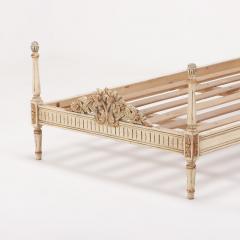 Painted carved and gilt Louis XVI style twin size beds circa 1950  - 3490500