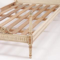 Painted carved and gilt Louis XVI style twin size beds circa 1950  - 3490501