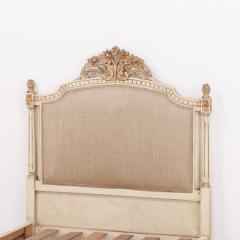 Painted carved and gilt Louis XVI style twin size beds circa 1950  - 3490503