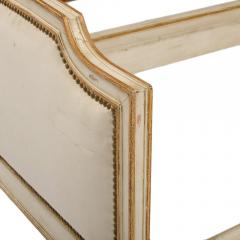 Painted twin beds with nail head upholstered headboard and foot board - 1886205