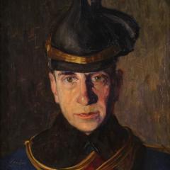 Painting Portrait of a soldier signed Vass E and dated 1915 - 4346274