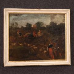 Painting bucolic landscape pastoral scene from the 18th century - 3917755