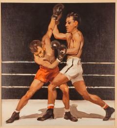 Painting of Boxers by Frank Follmer circa 1930s - 4179182