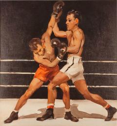Painting of Boxers by Frank Follmer circa 1930s - 4179197