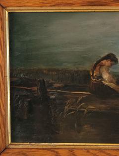 Painting of Girl in Boat circa 1880 - 3834757