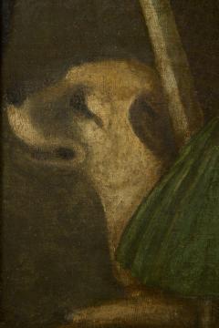 Painting of a Boy Building a House of Cards Accompanied by his Mastiff - 4589122