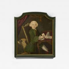 Painting of a Boy Building a House of Cards Accompanied by his Mastiff - 4589160