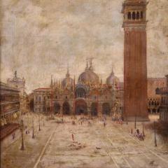 Painting of a view of St Marks Square signed and dated 1917 - 4248216
