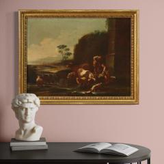 Painting of the Roman school of the 17th century landscape with pastoral scene - 4209384