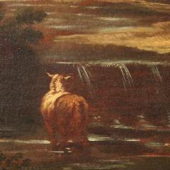 Painting of the Roman school of the 17th century landscape with pastoral scene - 4209389