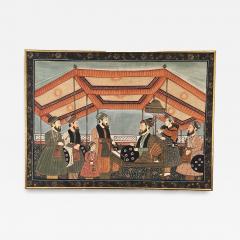 Painting on Paper of Group of Men India circa 1950 - 4483451