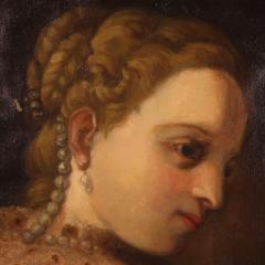 Painting portrait of a young noblewoman from 19th century - 3939249