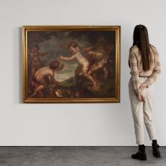 Painting signed Mattia Traverso from the 20th century cherubs game - 4103755