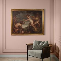 Painting signed Mattia Traverso from the 20th century cherubs game - 4103759