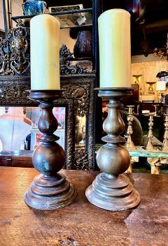 Pair 17th Century Italian Bronze Candlesticks Pricket Sticks - 2599141