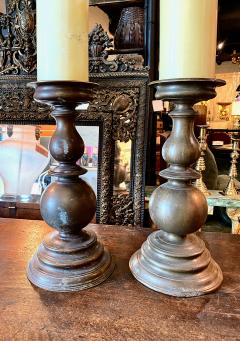 Pair 17th Century Italian Bronze Candlesticks Pricket Sticks - 2599142