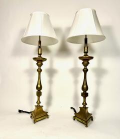 Pair 18th Century Bronze Altar Sticks as Floor Lamps - 3903344