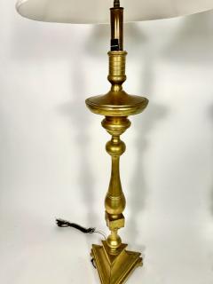 Pair 18th Century Bronze Altar Sticks as Floor Lamps - 3903348