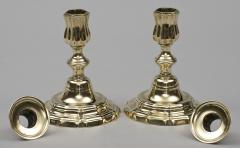 Pair 18th Century French Louis XV Brass Candlesticks - 1702333