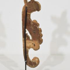 Pair 18th Century Italian Hand Carved Giltwood Baroque Curl Ornaments - 4518444