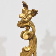 Pair 18th Century Italian Hand Carved Giltwood Baroque Curl Ornaments - 4518446