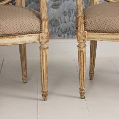 Pair 18th c French Louis XVI Fauteuils in Original Paint Signed - 4690545