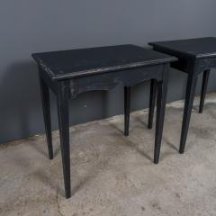 Pair 1930s Swedish Black Painted Gustavian Style Tables - 2207070