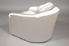 Pair 1950s Silk Upholstered Lounge Chairs - 1592831