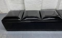 Pair 1960s Long Black Vinyl Benches - 2168559