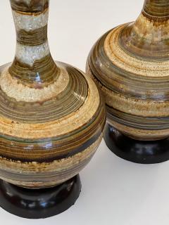 Pair 1960s Nova of California Hand thrown Ceramic Lamps - 4643553