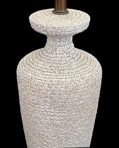 Pair 1960s Urn form Textured Pottery Lamps - 4485265