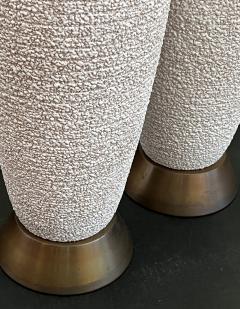 Pair 1960s Urn form Textured Pottery Lamps - 4485269