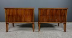 Pair 1970 Curved Walnut Nightstands by Strata for Unagusta USA - 2298706