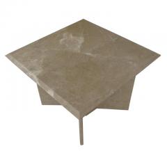 Pair 1970s Italian Travertine Pedestal Side Tables - 2691738